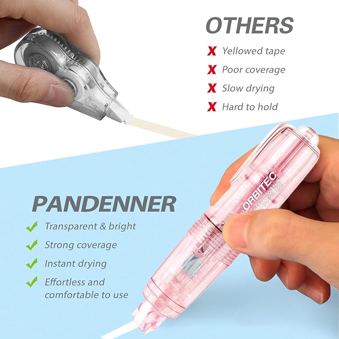 White Correction Tape Out, Refillable Retractable Quick Dry Japan Aesthetic - Image 4