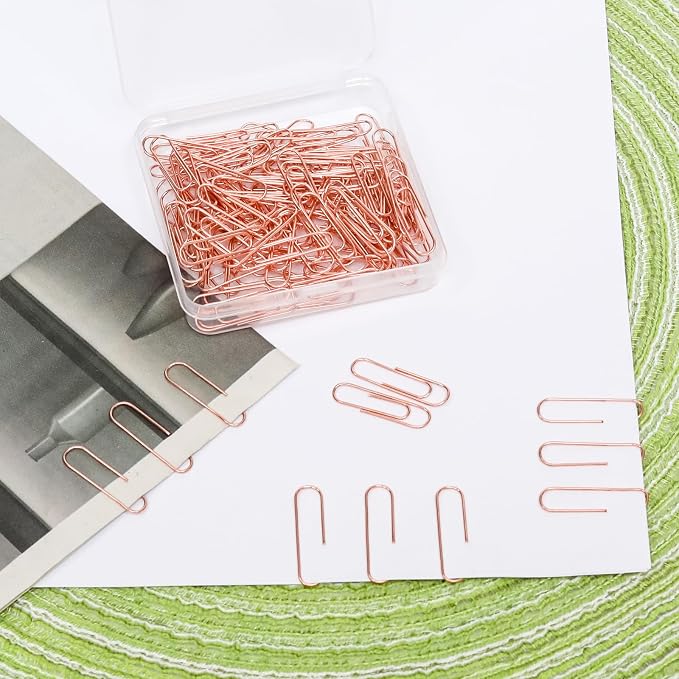 100 Pcs Rose Gold Paper Clips, 1.1 Inch Colorful Paperclips | Colored Paper - Image 5