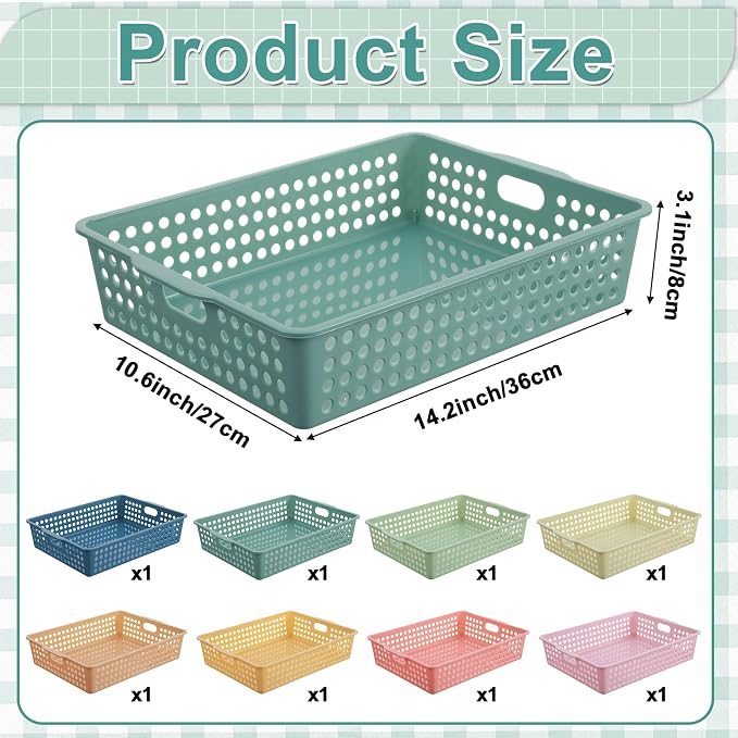 8 Pack Boho Plastic Turn in Paper Trays - Image 2