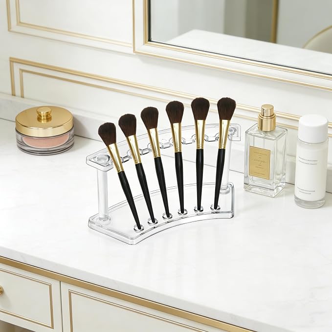 SOUJOY 8 Pack Acrylic Pen Display Stand, 6-Slot Pen Holder Rack, Eyebrow Pen - Image 6