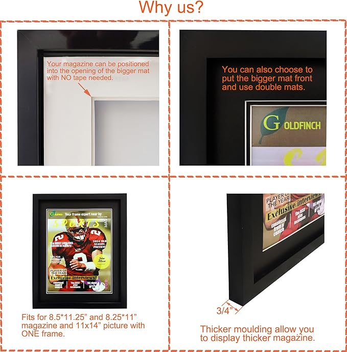 Goldfinch 4 Packs Sports Magazine Frame Displays Magazines Measuring 8.5 x - Image 3