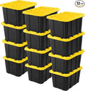 Sterilite 12-Pack Industrial Tote, Plastic Storage Container Bins by Sterilite