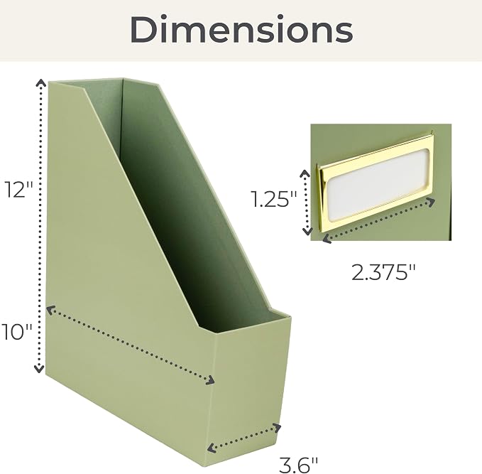 BLU MONACO | Set of 6 Foldable Magazine File Holders in Earth Green | - Image 7