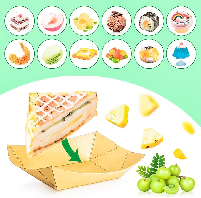 300 Pack 2Lb Paper Food Boat Trays Disposable Paper Boat Containers, Kraft Food - Image 7