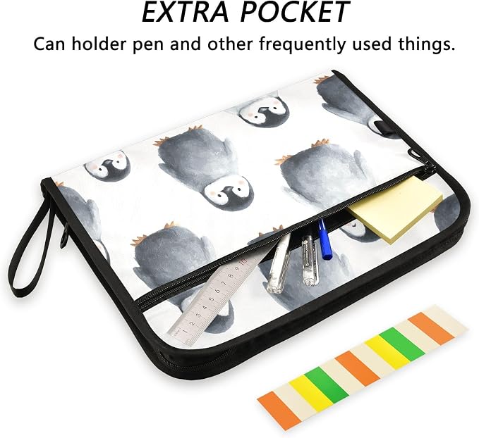 Expanding File Folder Black Penguin Accordion File Organizer 13 Pockets - Image 6