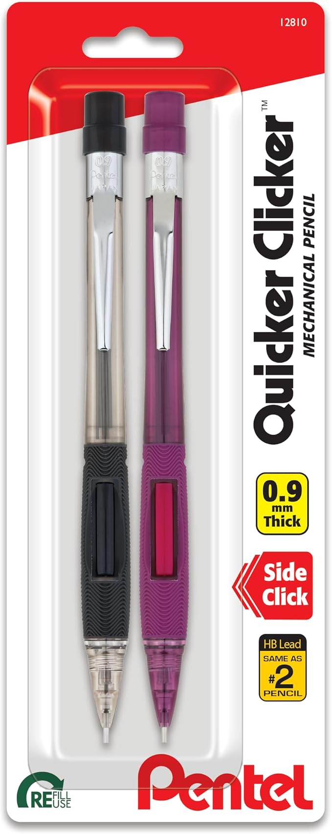 Pentel Quicker Clicker Automatic Pencil, Color May Vary, 2 Pack by PentelofAmerica