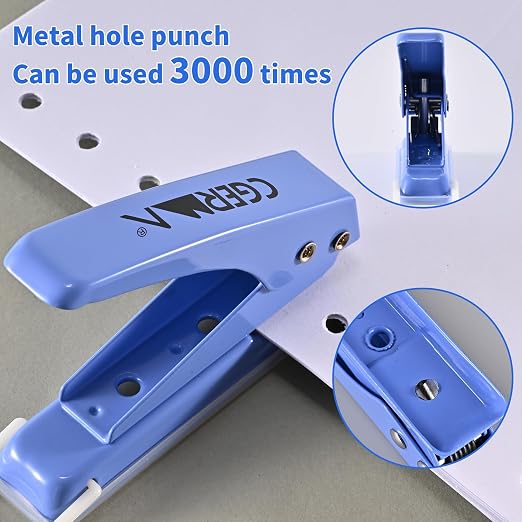 Single Hole Puncher, 3 Pack ，1/4" Hole, 50% Labor Savings, Heavy Duty Metal - Image 3