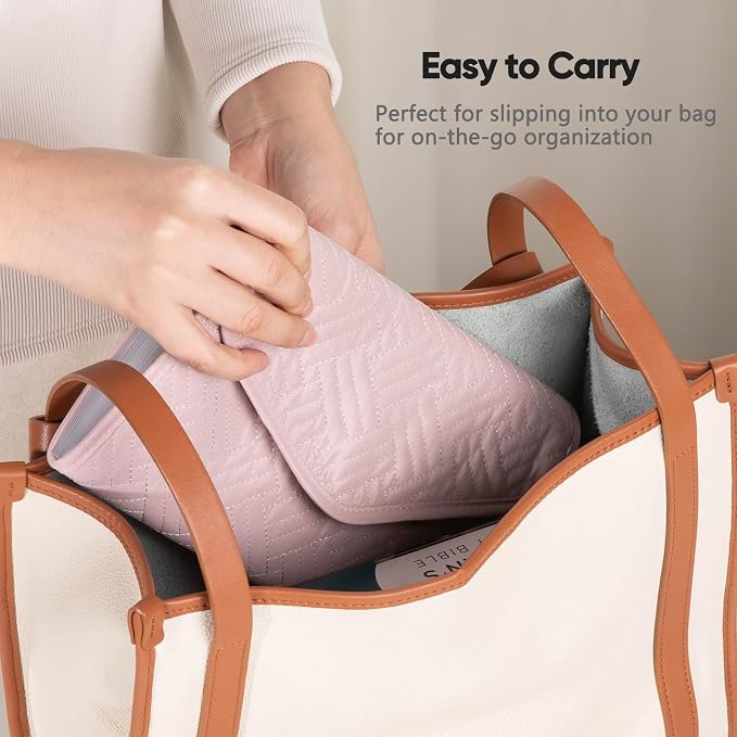Fabric Bill Organizer with Pockets 10x6 Receipt Organizer - Image 6