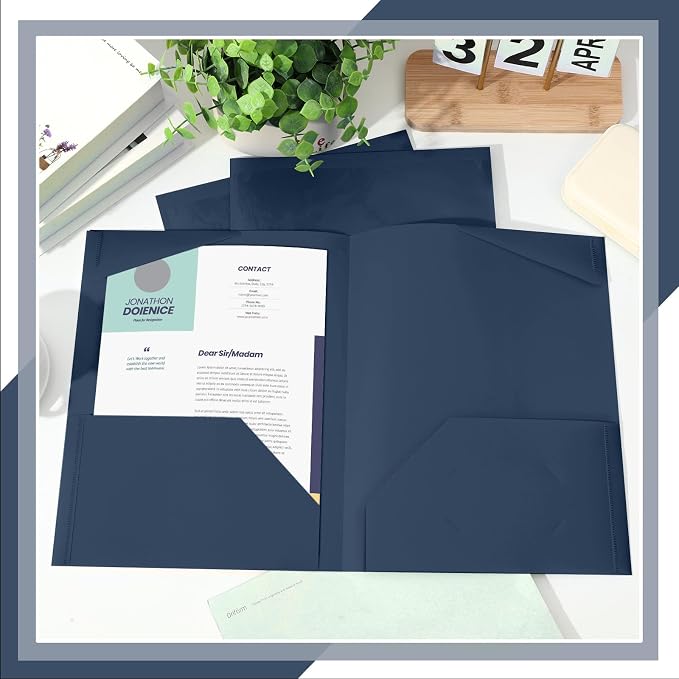 Henoyso 36 Pack Navy Blue Plastic Folders - Image 4