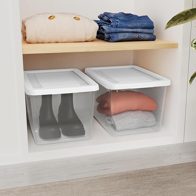 Sterilite 6-Pack Clear Storage Box, Stackable Container Bins - Image 4