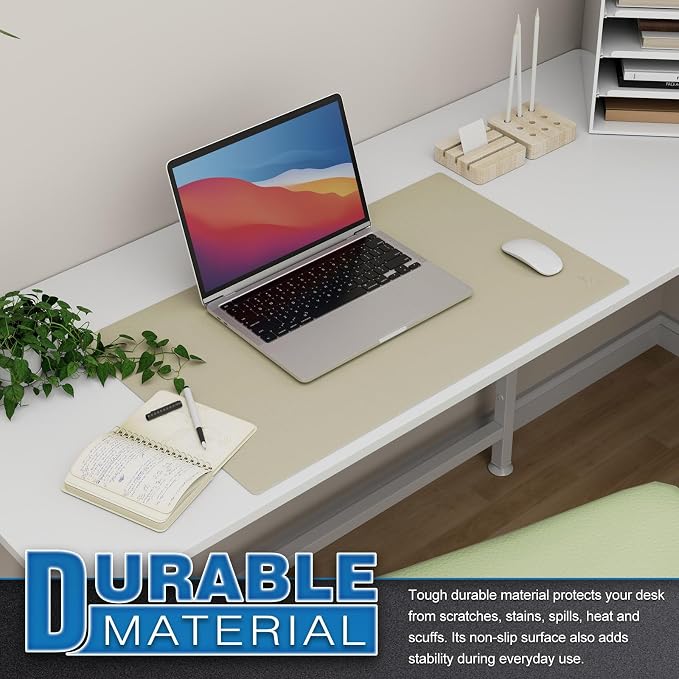 K KNODEL Small Office Leather Desk Mat, Mouse and Keyboard Pad, Computer and - Image 5