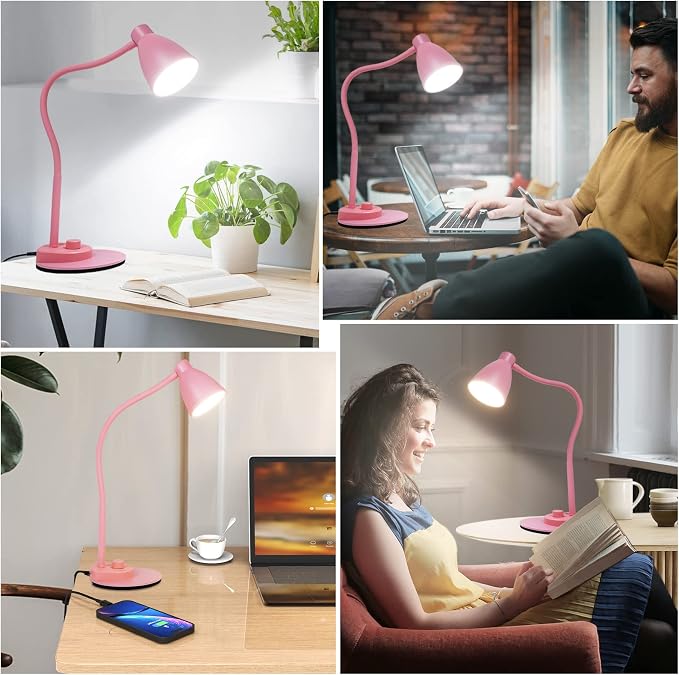 BOHON Cute Desk Lamp with USB Charging Port, 3 Color Modes Dimmable, Flexible - Image 8