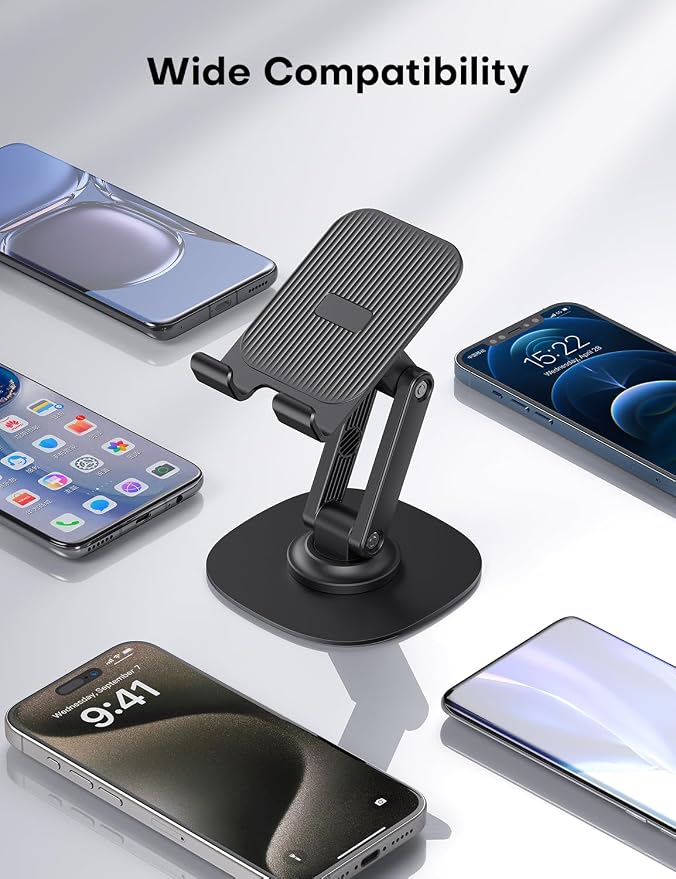 OMOTON Cell Phone Stand for Desk, 2 Pack Adjustable Foldable Phone Holder - Image 5