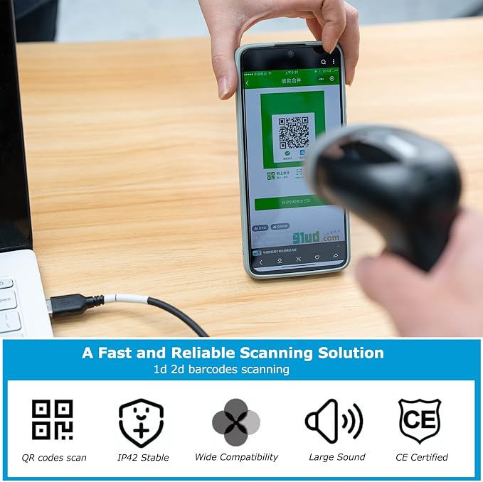 TEEMI 2D USB Barcode Scanner - Image 3