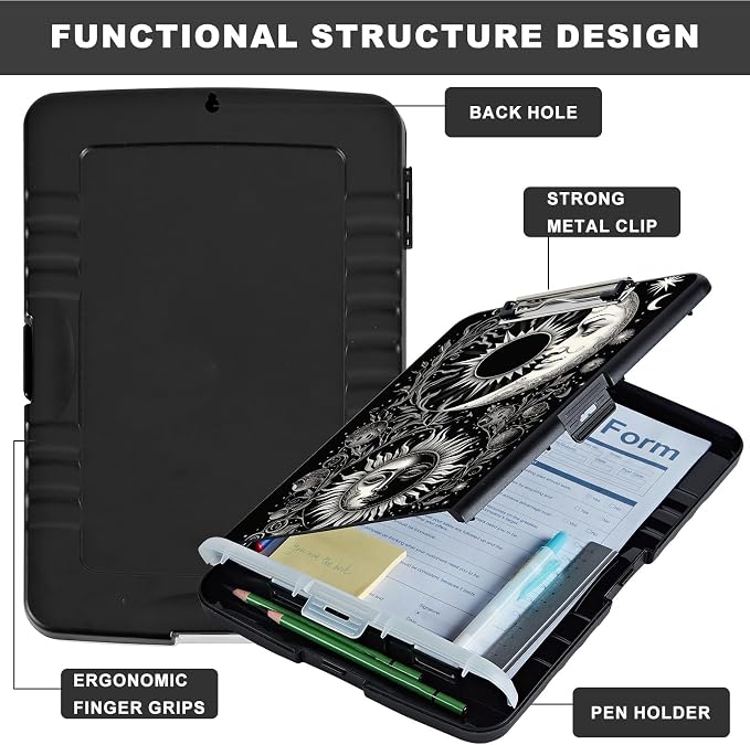 Clipboard with Storage, Heavy Duty Plastic Storage Clipboard with Low Profile - Image 6