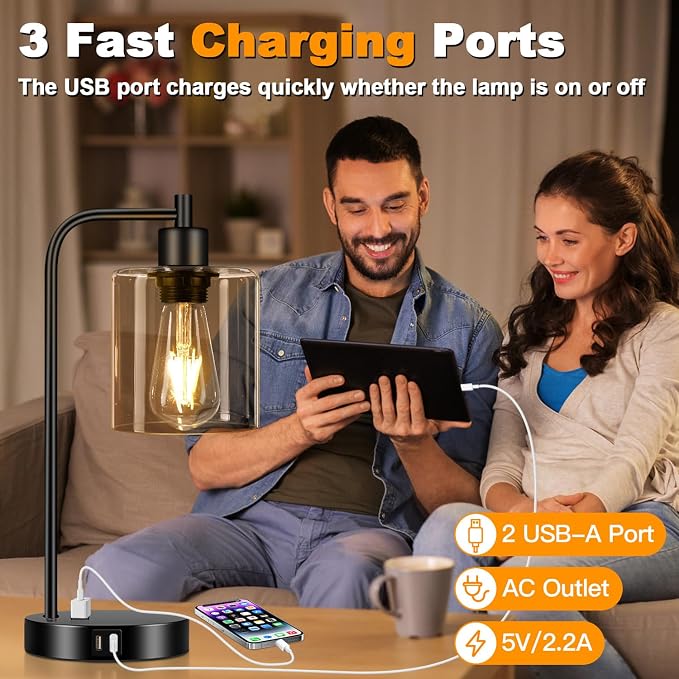 Set of 2 Industrial Touch Control Table Lamps - Image 8