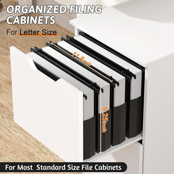 Plastic Extra Capacity Hanging File Folder Letter Size, 12 Pack Reinforced Hang - Image 3