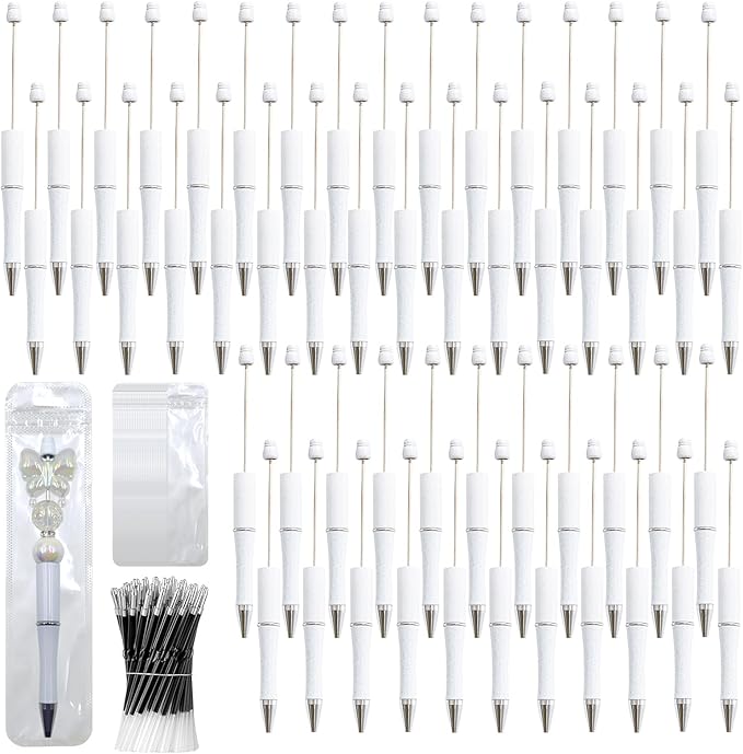 150 Pieces DIY Beadable Pen Kit – 50 Plastic Ballpoint Pens by DASTTUIS