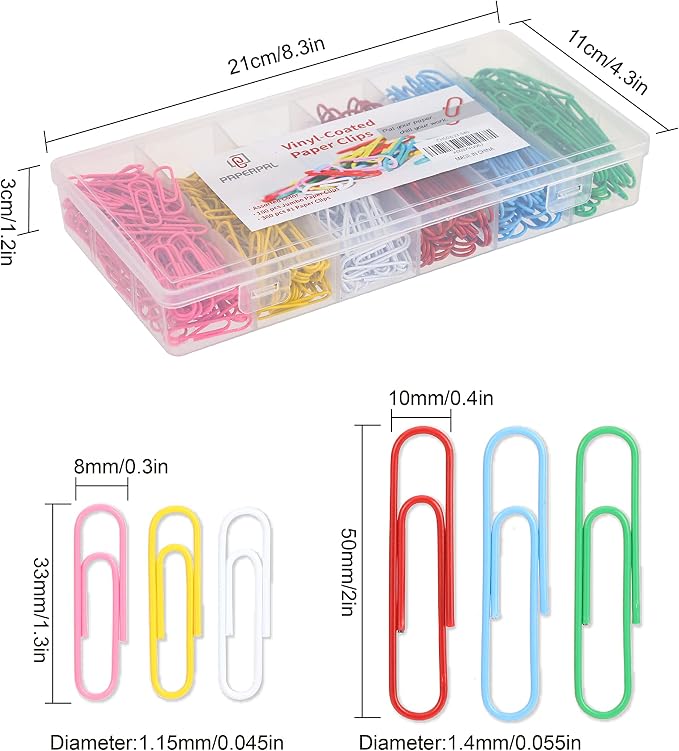 PAPERPAL Paper Clips, 2 in & 1-2/7 in, school and personal use; 180 jumbo - Image 2