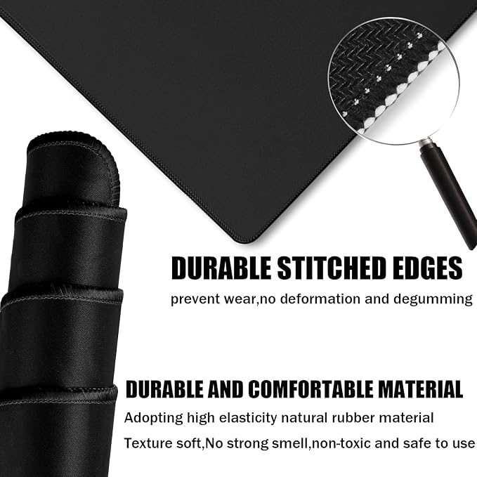 Large Gaming Mouse Pad with Extended Stitched Edges, Durable Non-Slip Natural - Image 2