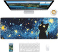 Starry Night Cat Mouse Pad, 31.5 x 11.8 Large Desk Mat by Unknown