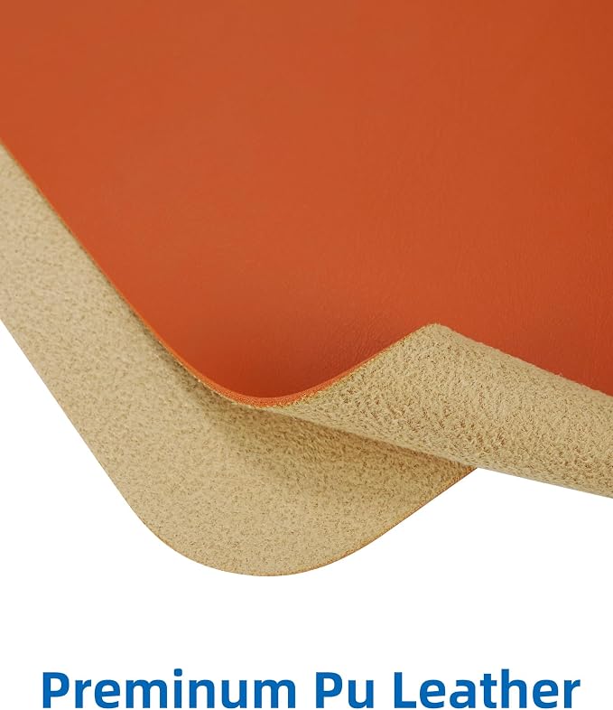 Leather Desk Pad Protector, Mouse Pad, Office Desk Mat, Non-Slip PU Leather - Image 2
