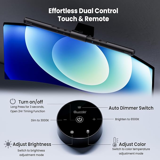 Quntis Computer Monitor Lamp, Screen Monitor Light Bar - Image 3