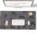 Colorful Star Black Large Mouse Pad, Cute Cat Waterproof Office Desk Mat by ColorfulStar