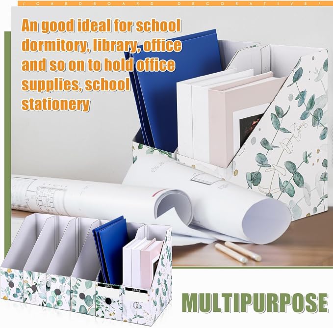 PerKoop 6 Pcs Decorative Magazine File Holders Floral Foldable File Folders - Image 7