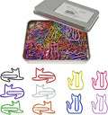 100 pcs Cat Paper Clips Cute Decorative Paperclips, Cat Lover Gifts by HiQin