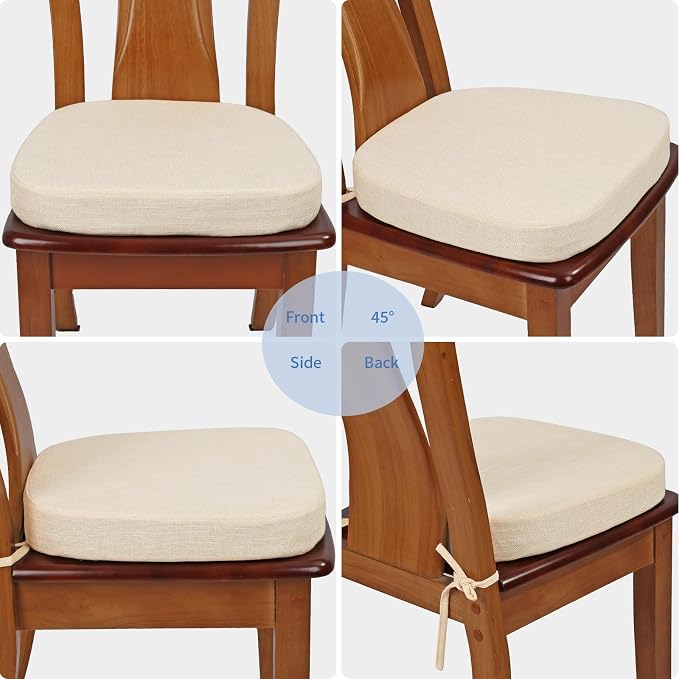 BUYUE Thickened 2.5" Dining Chair Cushions Set of 6, U-Shape High Density Foam - Image 4