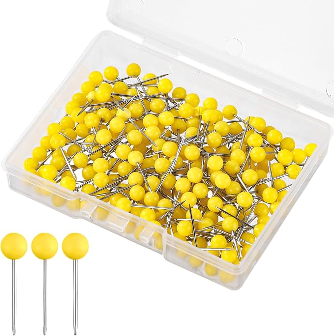 XIHIRCD 200pcs Map Push Pins, Map Tacks Round Head Pins Small Thumb Tacks by XIHIRCD