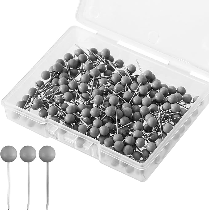 XIHIRCD 200pcs Push Pins, Map Tacks Round Head Map Push Pins Small Thumb Tacks by XIHIRCD