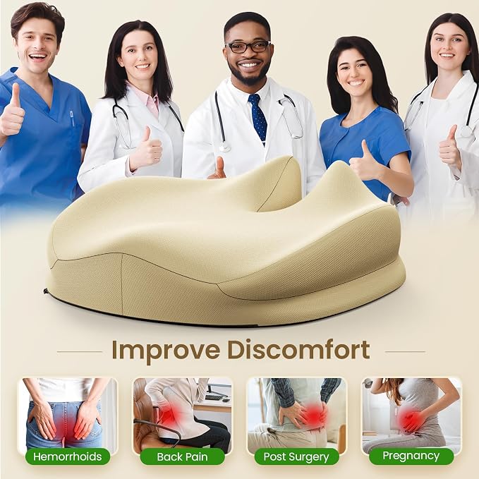 Benazcap Large Seat Cushion for Office Chair, Memory Foam - Image 4