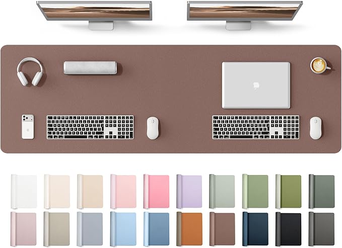 YSAGi Leather Desk Protector, Office Mat, Large Mouse Mat, Non-Slip PU Leather by YSAGi