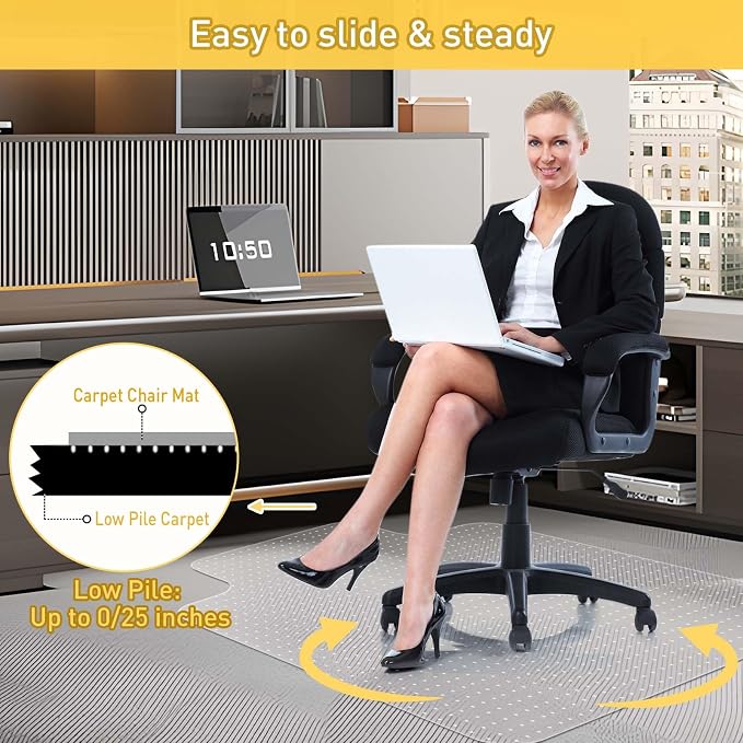 Heavy Duty Office Chair Mat for Carpet Floors & Desk Mat for Carpeted Floors - Image 2