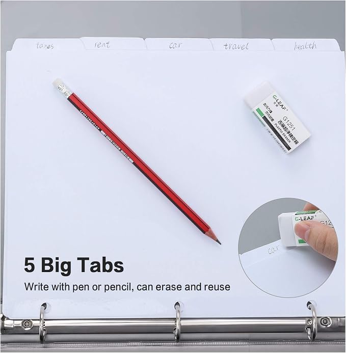 5-Tab Binder Dividers, HERKKA 3 Ring Binder Dividers - Image 4