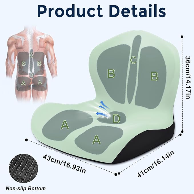Seat Cushion, Office Chair Cushion, L-Shaped Ergonomic Car Seat Cushions - Image 2