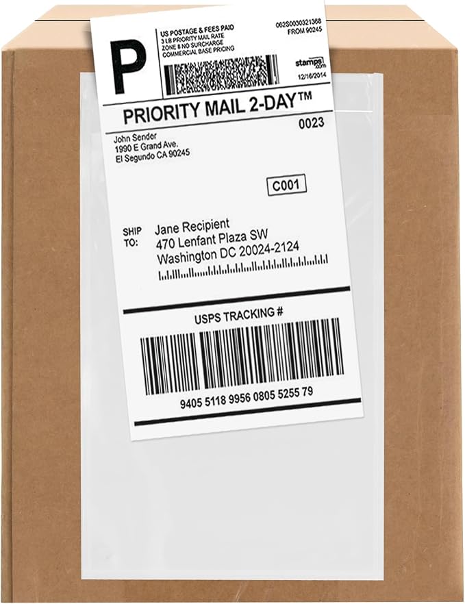 2000 Count 5.5" x 10" Shipping Label Envelopes, Top Loading by GPI+POLY