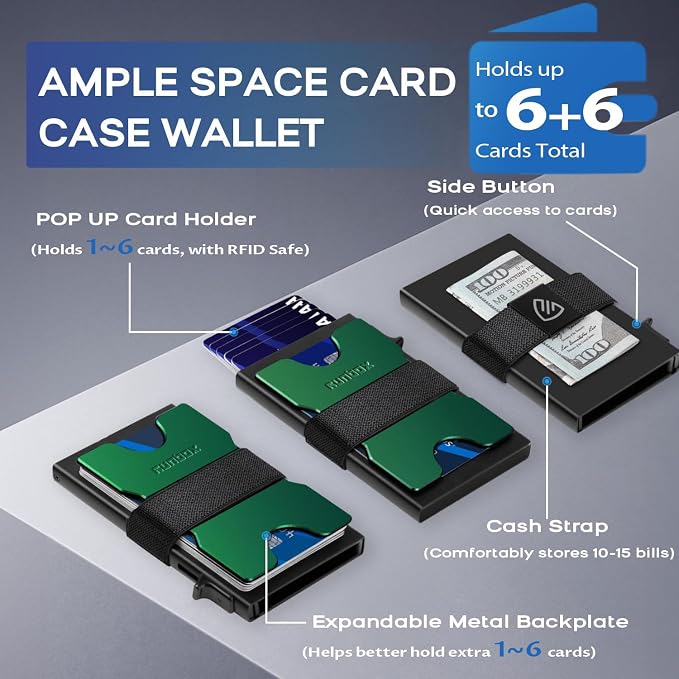 RUNBOX Slim Card Holder Wallet for Men, Minimalist RFID Blocking Wallet - Image 2