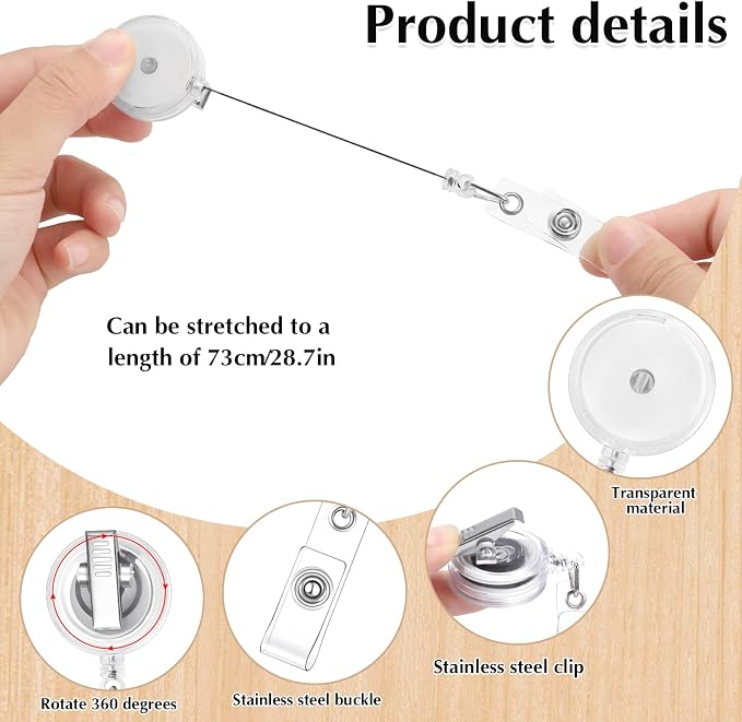 100 Pieces Retractable Badge Reels - Image 2
