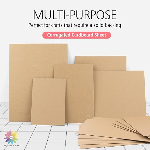 Mat Board Center, 50 Corrugated Cardboard Sheets 8x8 Inches Flat Card Board - Image 4
