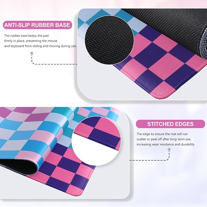 iCasso Desk Matt for Desktop, Cute Desk Pad Mat, XXL Large Mouse Pad, Anti-Slip - Image 3