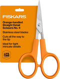 Fiskars 4" Orange-Handled No. 4 Straight Detail Scissors, Precision Stainless by Unknown