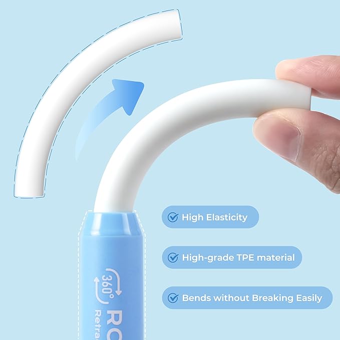 Nicpro 6 Pack Rotary Retractable Erasers, Soft TPE Rubber Twist Large Pencil - Image 2