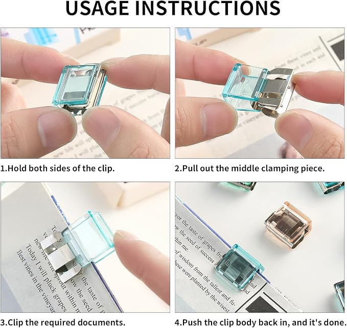 Push Paper & Binder Clips, 40 Pack 50 Sheet Heavy Duty No Damage | Reusable - Image 8
