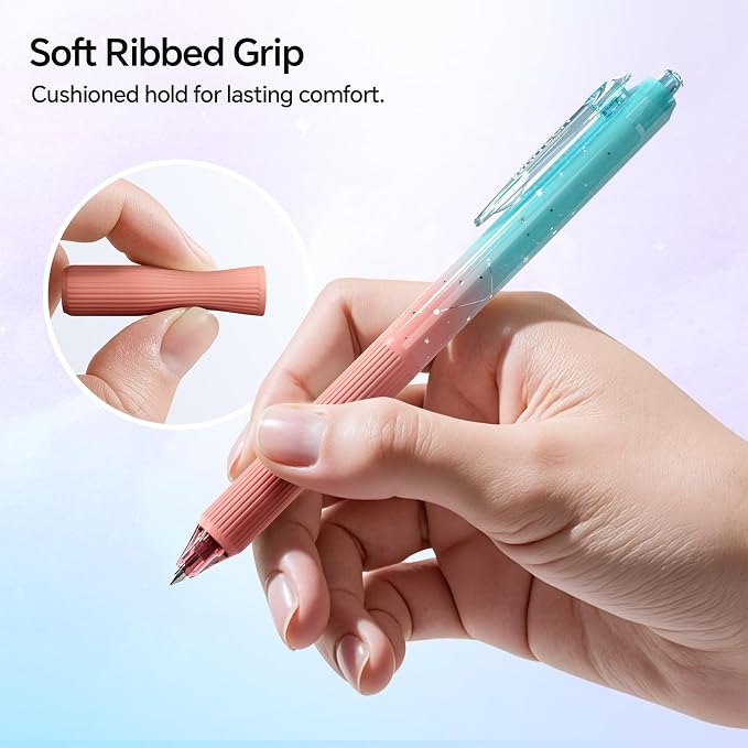 WRITECH Gel Pens Fine Point: Blue Ink 0.7mm Retractable 4ct Smooth Writing - Image 4