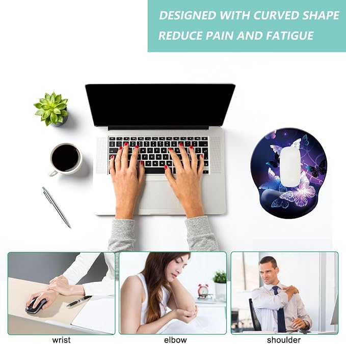 Mouse Pad with Wrist Support, Ergonomic Mouse Pad with Memory Foam Wrist Rest - Image 5