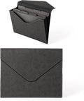 PU Leather Heavy-Duty Expanding File Folder, A5/US Letter Size Document by HetureOffice