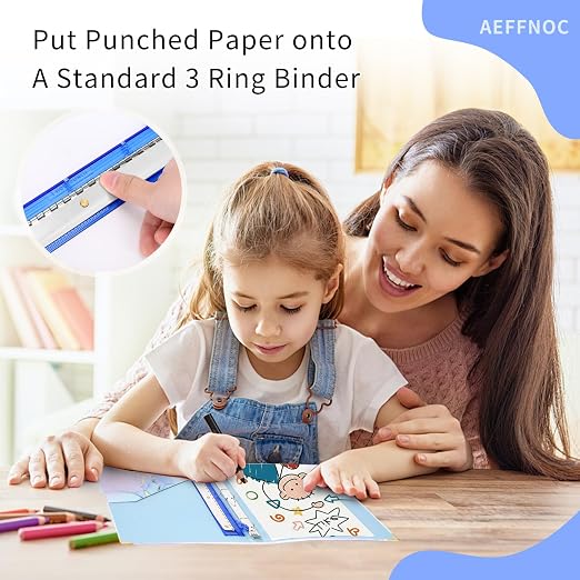 AEFFNOC 3 Hole Punch, Portable 3 Hole Puncher - Image 2